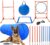 1a_Dog Agility Course Equipment Set, Dog Jump Training Obstacle Course Starter Kit Pet Outdoor Games Pet Outdoor Games with Tunnel, Weave Poles, Hurdle, Jump Ring, Carrying Bag