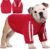 9_PUMYPOREITY Dog Hoodie for French Bulldog, Pullover Stretchy Dog Hoodies for Frenchie, Soft Dog Sweatshirts, Frenchie Clothes for Cold Weather, Red