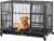 9d_aheetech 48” Dog Crate Extra Large Pet Crate XXL Indestructible Dog Crate for Large Dogs with Lockable Wheels/Removeable Trays for Indoor/Outdoor